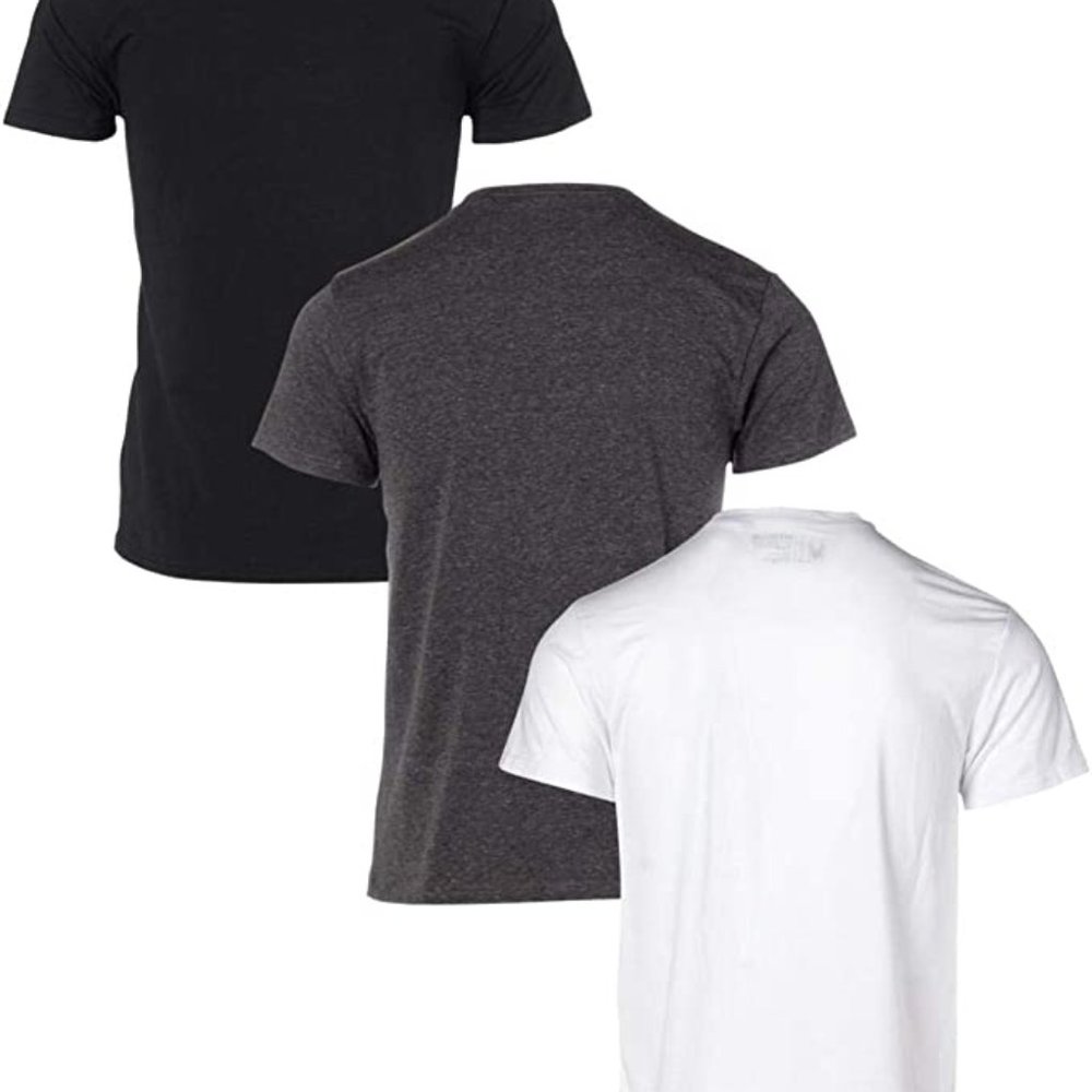 Spyder 3-Pack Crew Neck Pro Cotton Stretch T Shirts Black White Grey M Medium - Picture 2 of 2